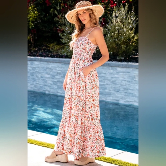 Floral Boho Maxi Dress With Ruffles - Picture 4 of 14